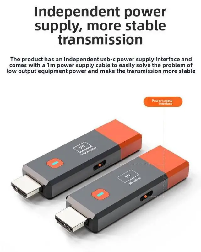 Alt view image 5 of 5 - Wireless HDMI Extender Kit, 1080P 50m Range, Plug & Play, Low Latency for Home/Office