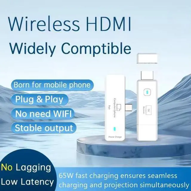Alt view image 6 of 6 - Type-C Port Receiver Transmitter Wireless Type-C to HDMI Adapter Set, 1080P 50m Range, Plug & Play, for iOS/Android/Mac/Windows