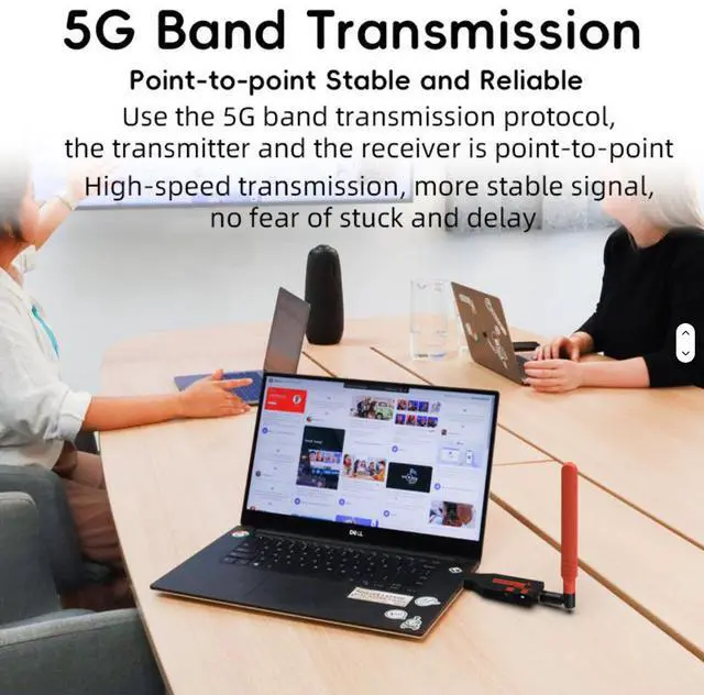 Alt view image 3 of 6 - 160M Wireless for HDMI Extender Adapter 4K for HDMI Video Transmitter Receiver for TV Stick Dongle PC Monitor 1080p VGA