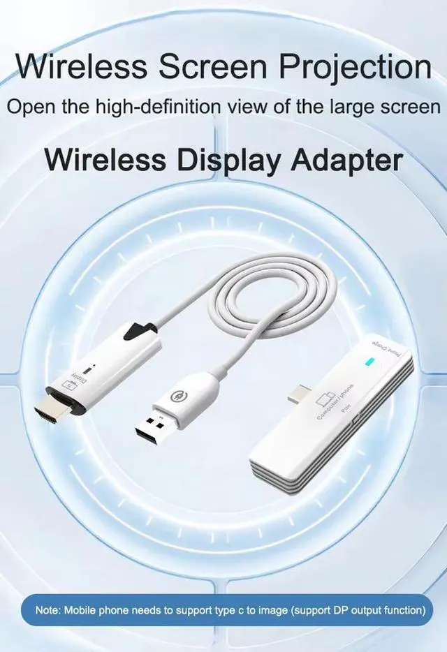 Main image of 50M Wireless HDMI Adapter with Type-C Port, 5.8G 1080P, Plug & Play for iPad/TV/Projector