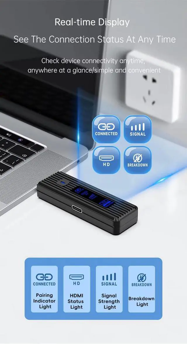 Alt view image 3 of 6 - Mini Wireless HDMI Extender Kit, 1080P@60Hz, 50m Range, 8-Tx Conference Mode, Plug & Play