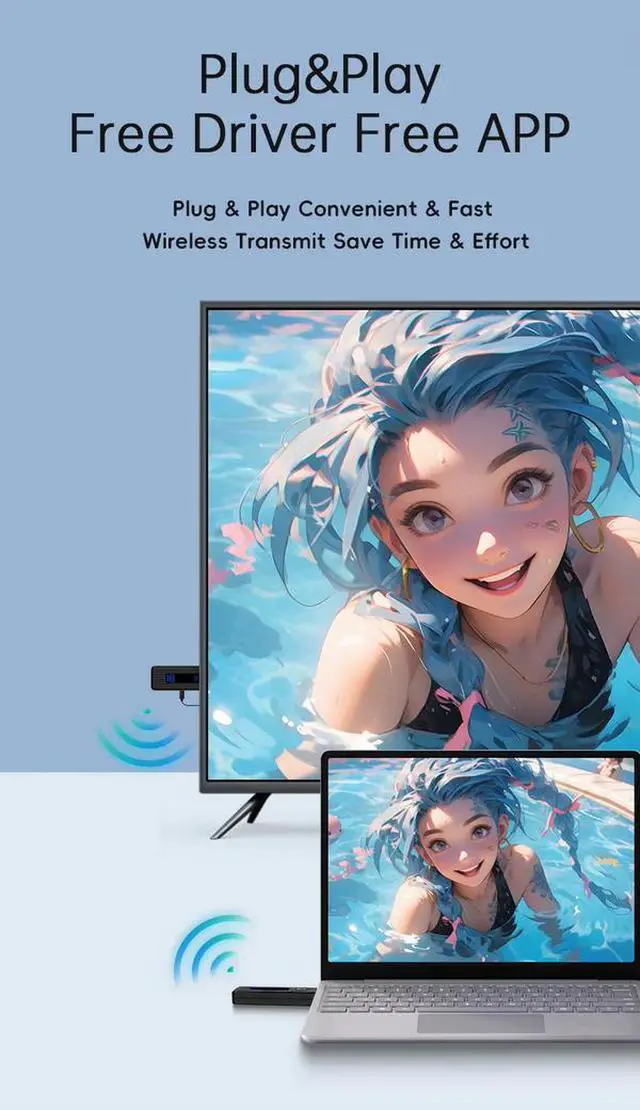 Alt view image 4 of 6 - Mini Wireless HDMI Extender Kit, 1080P@60Hz, 50m Range, 8-Tx Conference Mode, Plug & Play