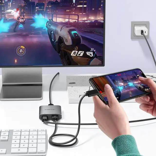 Alt view image 5 of 7 - Lemorele Adapter for i-Phone Lightning to USB C Video Converter, AR Glasses Adapter Compatible with RayNeo, XREAL Air, Rokid Air Max, TCL nxtwear s, Thunderbird AR, GRAWOOW AR, Portable Aluminum Case