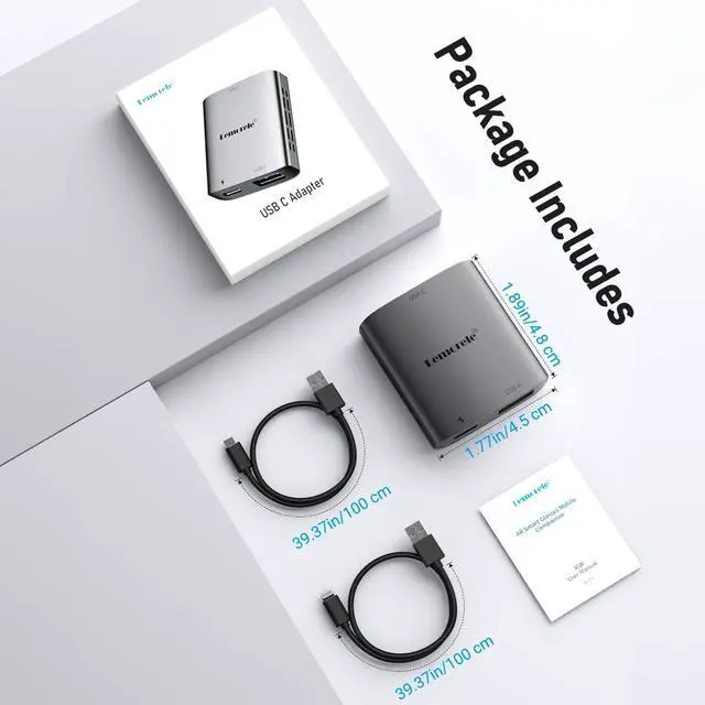 Alt view image 7 of 7 - Lemorele Adapter for i-Phone Lightning to USB C Video Converter, AR Glasses Adapter Compatible with RayNeo, XREAL Air, Rokid Air Max, TCL nxtwear s, Thunderbird AR, GRAWOOW AR, Portable Aluminum Case