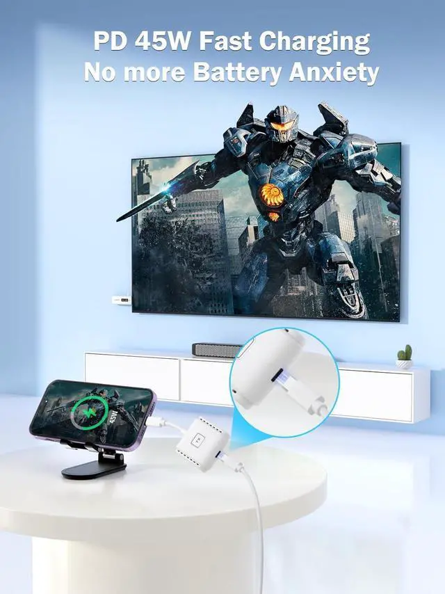 Alt view image 3 of 7 - Lemorele Wireless USB-C Transmitter and HDMI Receiver Kit, Plug&Play USB-C to HDMI Wireless Extender, 2.4/5G 164ft Range 1080P Full HD, for Streaming Video&Audio to HD TV/Monitor from Phone/Laptop