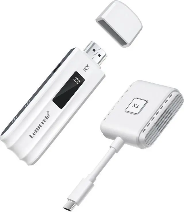 Main image of Lemorele Wireless USB-C Transmitter and HDMI Receiver Kit, Plug&Play USB-C to HDMI Wireless Extender, 2.4/5G 164ft Range 1080P Full HD, for Streaming Video&Audio to HD TV/Monitor from Phone/Laptop