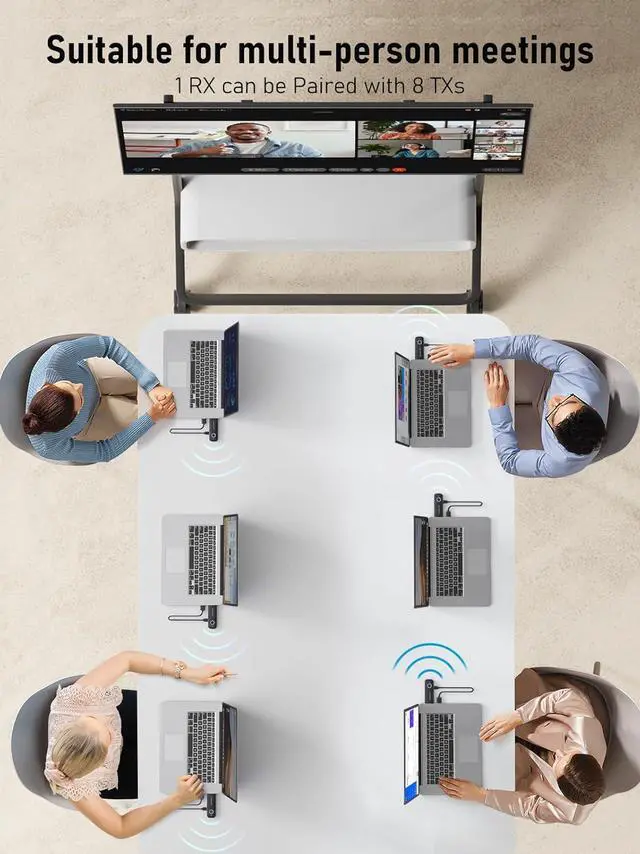 Alt view image 3 of 7 - Lemorele Wireless HDMI Transmitter and Receiver Kit,Portable Wireless HDMI Extender,Plug&Play,2.4/5G 164ft Range 1080P HD,Up to 8 Transmitter,for Streaming Video&Audio to Monitor from Laptop/TV-Boxs