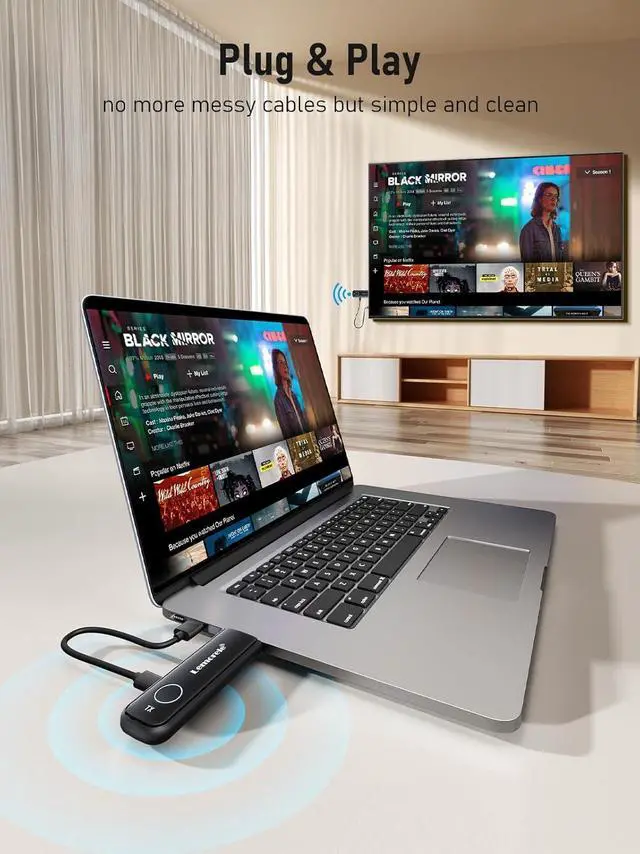 Alt view image 6 of 7 - Lemorele Wireless HDMI Transmitter and Receiver Kit,Portable Wireless HDMI Extender,Plug&Play,2.4/5G 164ft Range 1080P HD,Up to 8 Transmitter,for Streaming Video&Audio to Monitor from Laptop/TV-Boxs