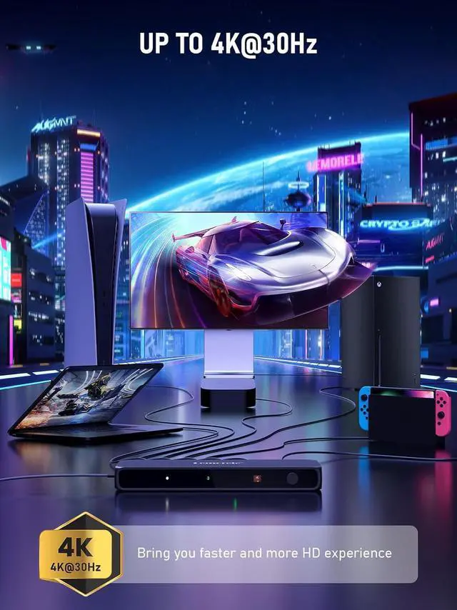 Alt view image 2 of 7 - HDMI Splitter Switch 5 in 1 Out, Lemorele 4K KVM Switcher UHD with Remote Control, Supports 30HZ, UHD, 1080P, HDCP, HDR for Firestick Xbox PS4 PS3 Blu-Ray DVD