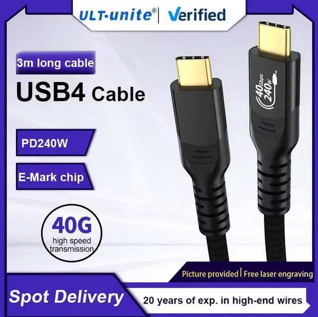 Alt view image 2 of 6 - USB4 Cable , 40Gbps Data Transfer, 240W PD Charging, 5K Video, Thunderbolt 4 Compatible