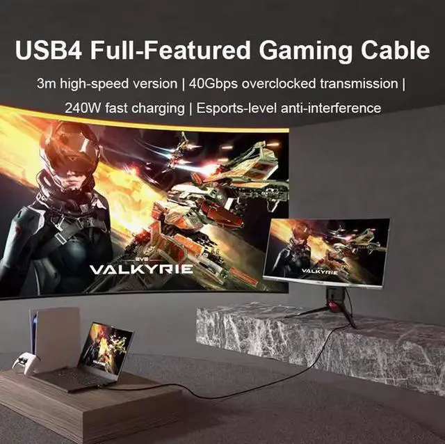 Alt view image 4 of 6 - USB4 Cable , 40Gbps Data Transfer, 240W PD Charging, 5K Video, Thunderbolt 4 Compatible