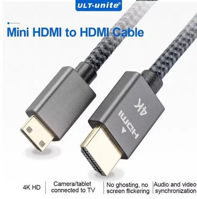Main image of ULT-unite Mini HDMI to HDMI Cable Male to Male 32AWG 1.2m Aluminium Alloy 4K Braided Twisted HDMI2.0 Cable for Camera Tablet