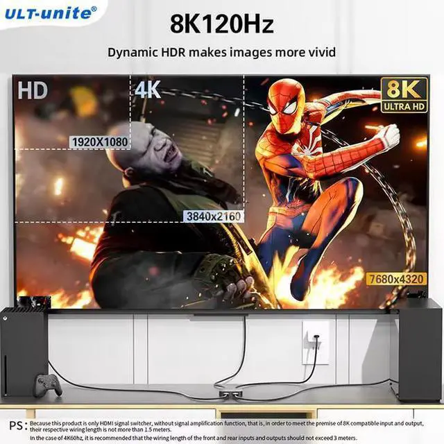 Alt view image 6 of 6 - HDMI Bidirectional Switch 1 in 2 Out 8K 60hz 4K 8K 144Hz USB C Hubs Docking Station 2 in 1 Out HDMI Splitter Switch