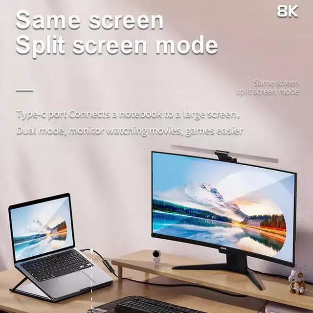 Alt view image 2 of 6 - 8K 60Hz USB 3.1 Type-C to HDMI AF Adapter Cable 4K1210HZ 4K144HZ Support HDR USB C to HDMI Extension Cable