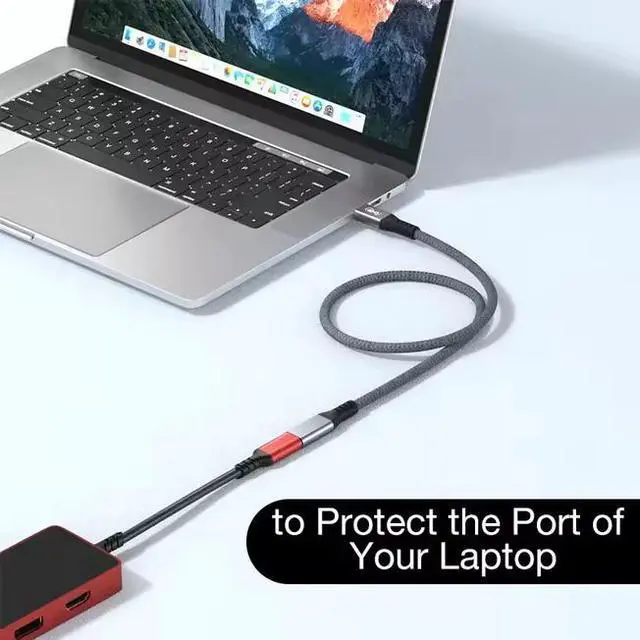 Alt view image 5 of 6 - USB4 Cable 0.3m Short USB C Extension Cable Support 40Gbps 8K 60Hz PD100W Compatible with Thunderbolt 3