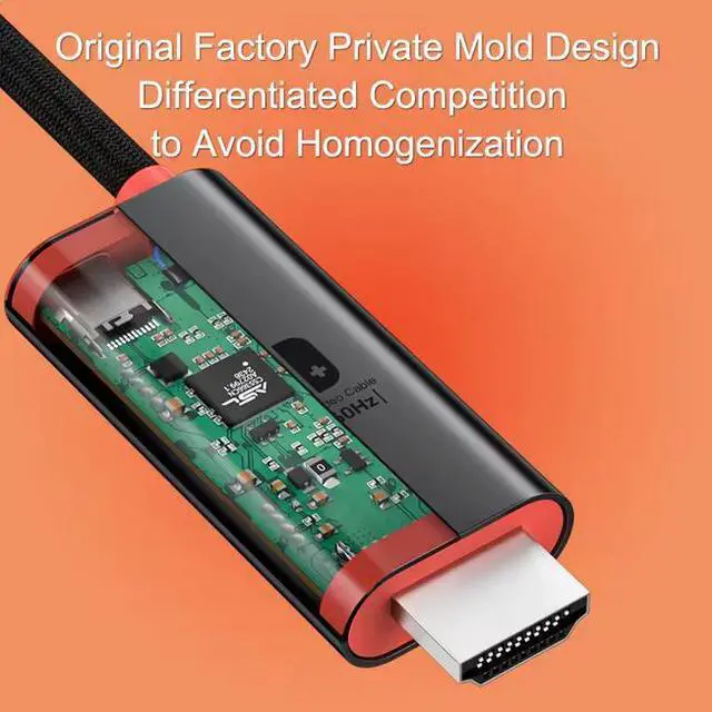 Alt view image 4 of 7 - Type-C to HDMI Cable 1.8M - 4K@60Hz HDR, 100W PD Fast Charging, Braided Nylon, Compatible with Nintendo Switch/OLED, Steam Deck, iPhone 15, MacBook, iPad, Gaming Handhelds & More