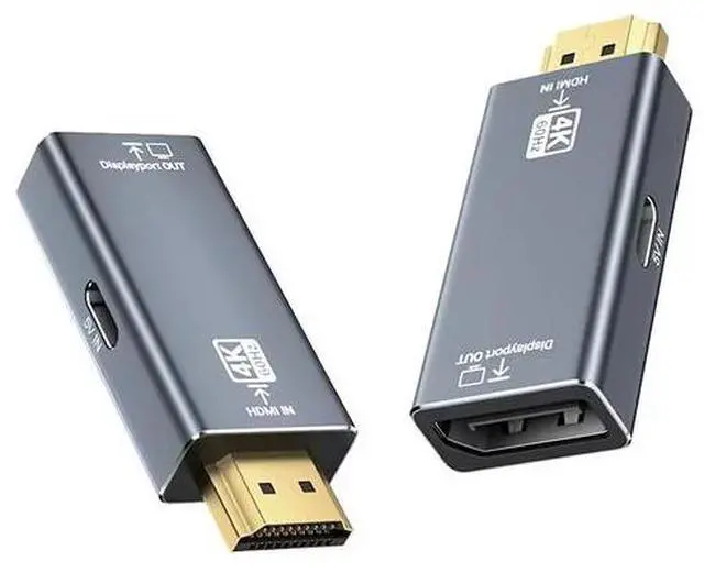 Main image of HDMI to DisplayPort Adapter 4K@60Hz - Uni-directional Video Converter, Aluminum Housing, Plug & Play, for PC, PS5, Xbox to Monitor/Projector