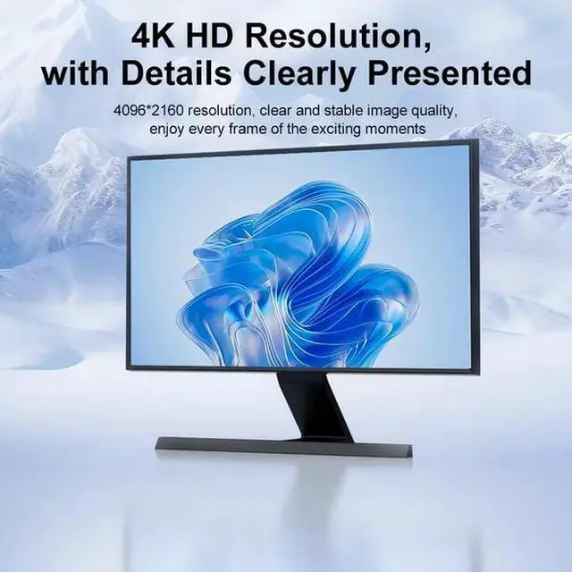 Alt view image 2 of 5 - HDMI to DisplayPort Adapter 4K@60Hz - Uni-directional Video Converter, Aluminum Housing, Plug & Play, for PC, PS5, Xbox to Monitor/Projector