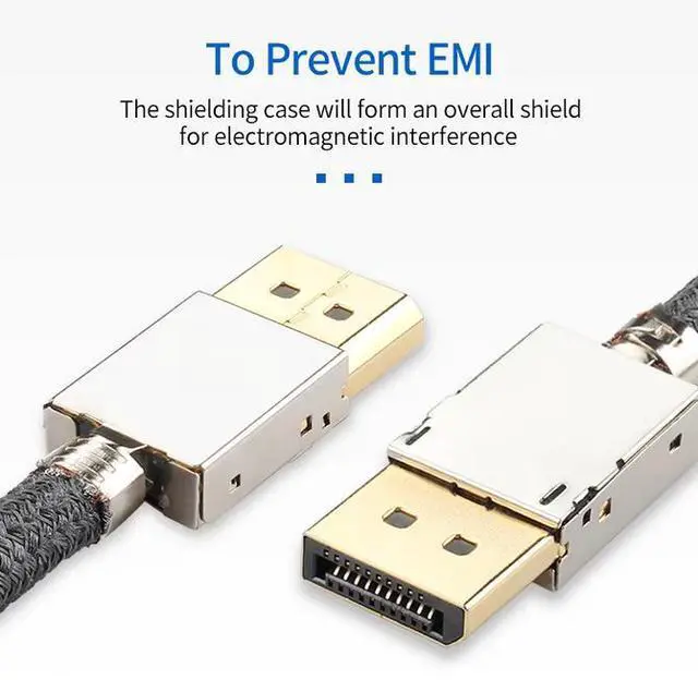 Alt view image 7 of 7 - 8K DisplayPort 1.4 Cable 2M Display Port Cable 8K 60Hz 4K 144Hz Ultra High Speed DP Cable for PC TV Gaming Monitor