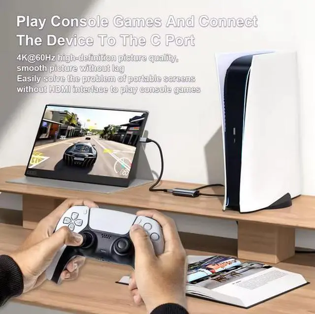 Alt view image 4 of 7 - 4K 60Hz HDMI to Type c Converter HD MI Male to USB c Female Cable Adapter 4K with Type c Power Supply HDR