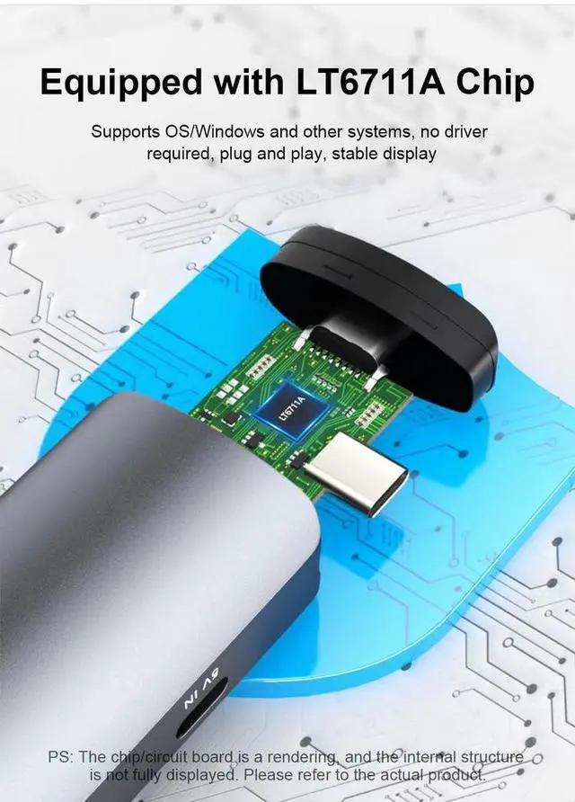 Alt view image 6 of 7 - 4K 60Hz HDMI to Type c Converter HD MI Male to USB c Female Cable Adapter 4K with Type c Power Supply HDR