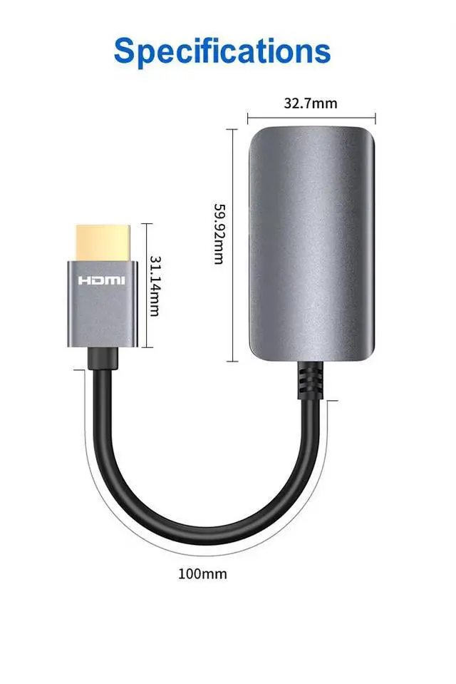 Alt view image 7 of 7 - HDMI Capture Type c Audio Video Cable 4K 60Hz HDMI to Type-C USB C Female Adapter with DV 5V Audio Video Converter