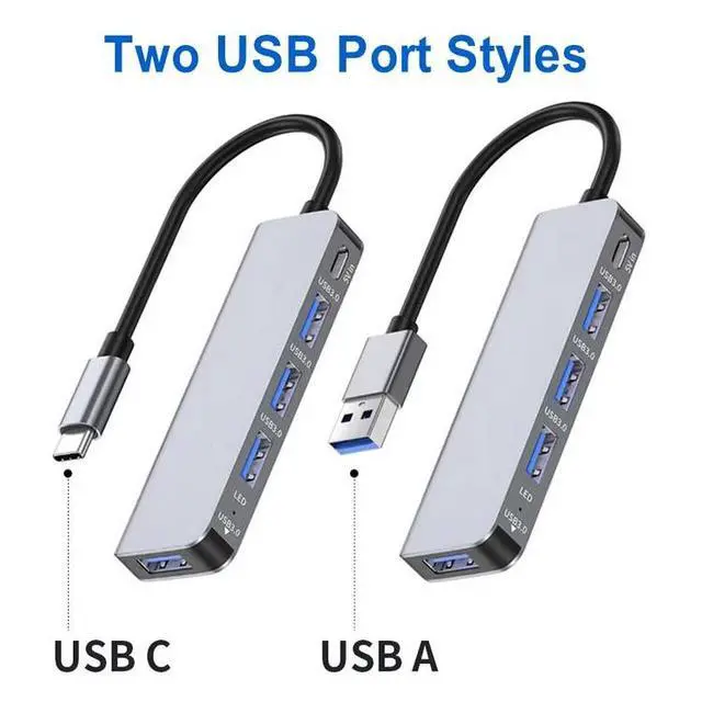 Main image of 5-Port USB 3.0 Hub Docking Station - 5Gbps Data Transfer, PD 100W Charging Port, Aluminum Housing, for Laptop, PC, Smart TV, Router