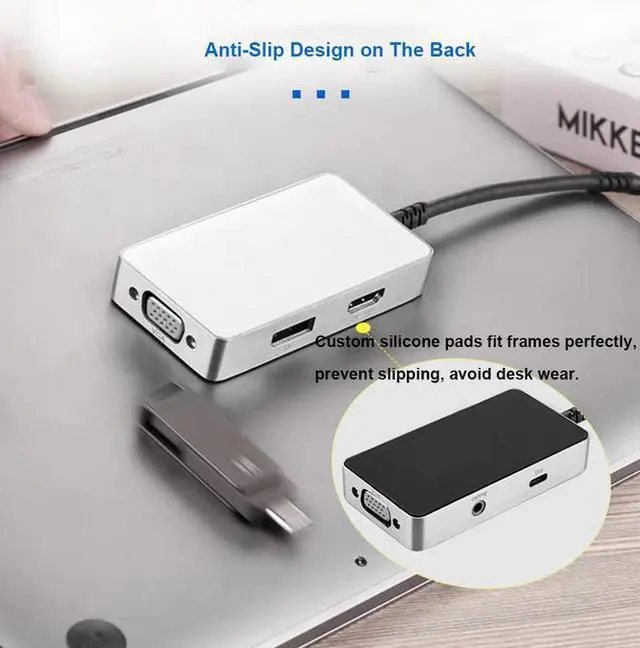 Alt view image 5 of 7 - 5-in-1 Multi-Port USB-C Hub - 100W PD Charging, 4K HDMI & DisplayPort, VGA & Audio Output, Aluminum Body, for Laptop, Desktop, Monitor