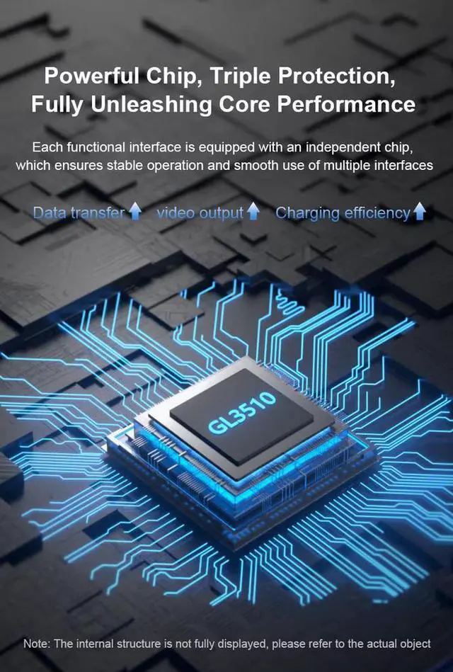 Alt view image 4 of 7 - 6-in-1 USB-C Hub - 4K@60Hz HDMI, 100W PD Charging, 4×USB 3.0/Type-C Ports, Aluminum Compact Design for Laptop, PC, Smart TV, Gaming Console