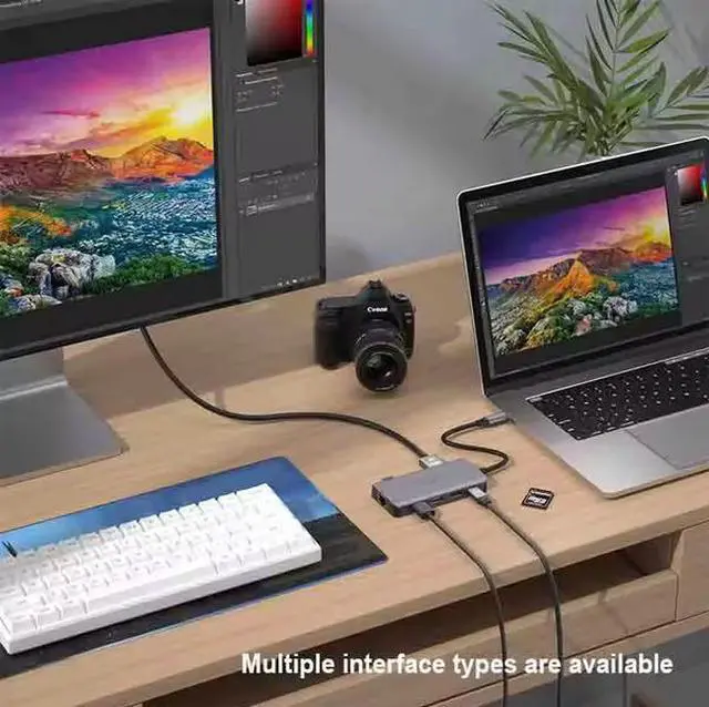 Alt view image 3 of 6 - ULT-unite 8-in-1 USB-C Hub - 8K@30Hz HDMI 2.1, 100W PD Charging, Gigabit Ethernet, SD/TF Card Reader, 3×USB Ports, Aluminum Body for MacBook, Gaming Laptop, PC