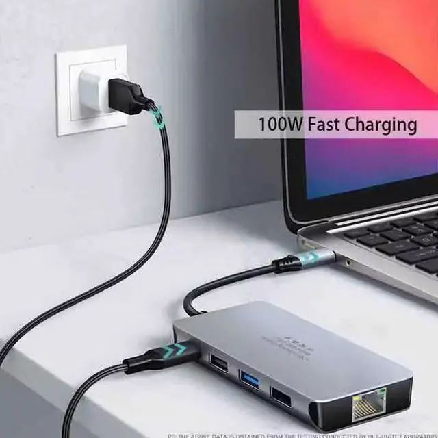 Alt view image 5 of 6 - ULT-unite 8-in-1 USB-C Hub - 8K@30Hz HDMI 2.1, 100W PD Charging, Gigabit Ethernet, SD/TF Card Reader, 3×USB Ports, Aluminum Body for MacBook, Gaming Laptop, PC