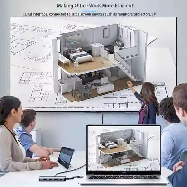 Alt view image 6 of 6 - ULT-unite 8-in-1 USB-C Hub - 8K@30Hz HDMI 2.1, 100W PD Charging, Gigabit Ethernet, SD/TF Card Reader, 3×USB Ports, Aluminum Body for MacBook, Gaming Laptop, PC