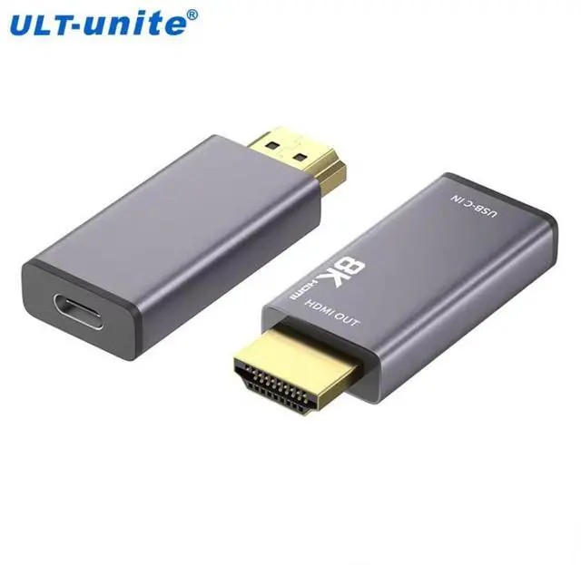Main image of ULT-unite Portable USB-C to HDMI Adapter - 8K@60Hz, 4K@120Hz, HDCP 2.2, Dual-Chip Design, Aluminum Shell, Plug & Play for MacBook, Galaxy S10, Chromebook