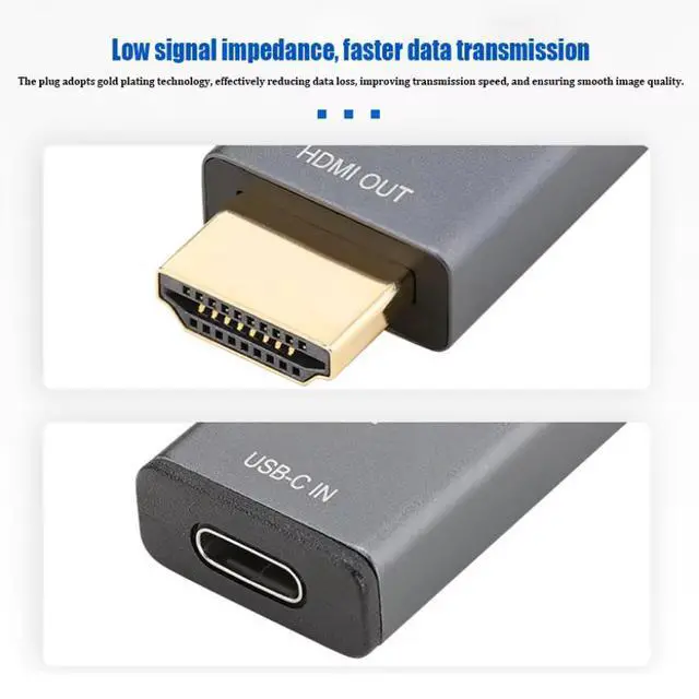 Alt view image 2 of 5 - ULT-unite Portable USB-C to HDMI Adapter - 8K@60Hz, 4K@120Hz, HDCP 2.2, Dual-Chip Design, Aluminum Shell, Plug & Play for MacBook, Galaxy S10, Chromebook
