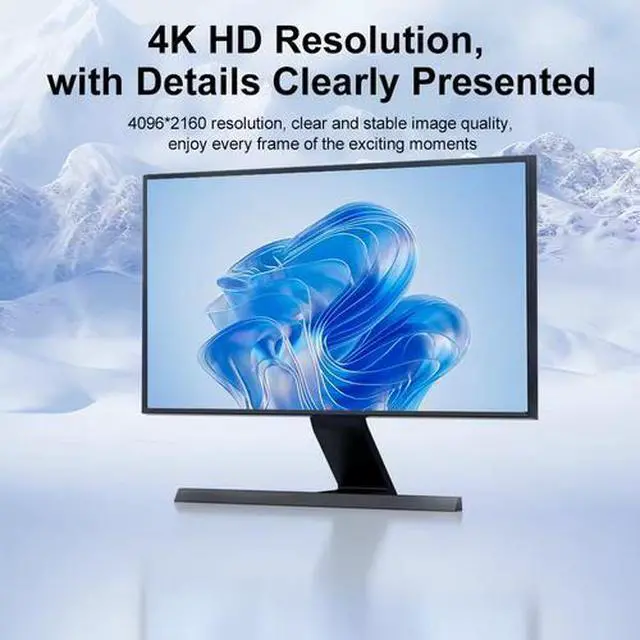 Alt view image 2 of 5 - HDMI to DisplayPort Adapter 4K@60Hz - Uni-directional Video Converter, Aluminum Housing, Plug & Play, for PC, PS5, Xbox to Monitor/Projector