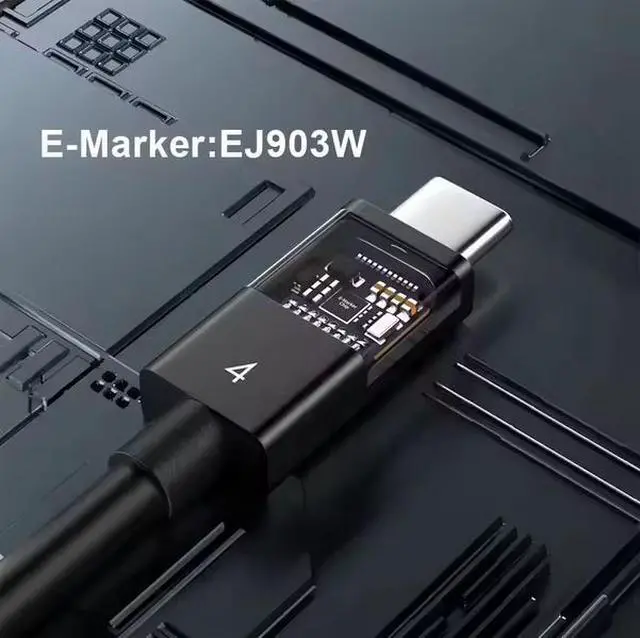 Alt view image 6 of 6 - Thunderbolt 4 Cable 0.5M/1M - 40Gbps Data Transfer, 8K@60Hz Video, 100W PD Fast Charging, Aluminum Housing, for MacBook Pro, Docking Station, 4K Monitor