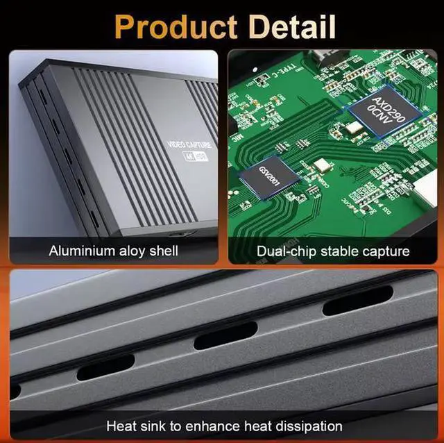 Alt view image 3 of 7 - ULT-unite 4K 60Hz HDMI Video Capture Card with Loop-Out - AXD2900CNY Chip, USB 3.0, 240Hz Pass-Through, for Game Recording, Live Streaming, PC, PS5, Xbox