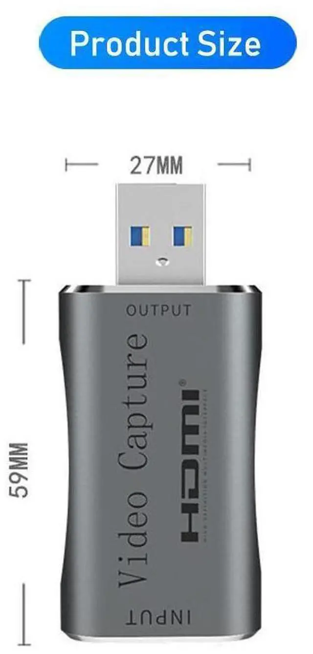 Alt view image 7 of 7 - 1080P 60Hz USB 3.0 Video Capture Card Video Game Live OBS Audio HDMI to USB Hub Plug And Play Broadcast Compatible with Windows Mac Os eokCXOY