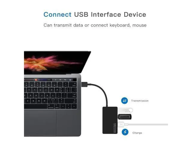 Alt view image 4 of 7 - USB Data Hub, 4-Port USB 3.0 Ultra Slim Data Hub (5Gbps Transfer Speed) for Mac and Windows, Ultrabook and Laptop (Black) eokCXOY