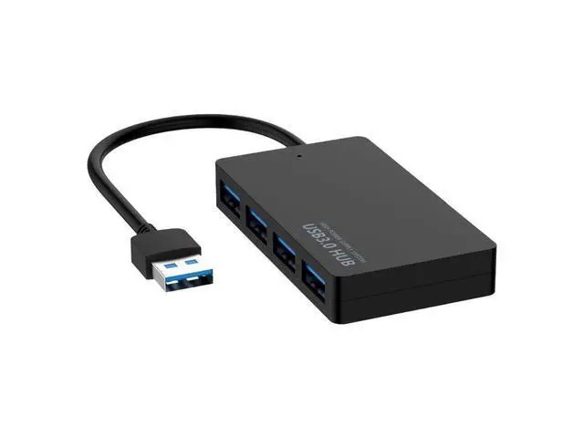Alt view image 2 of 7 - USB Data Hub, 4-Port USB 3.0 Ultra Slim Data Hub (5Gbps Transfer Speed) for Mac and Windows, Ultrabook and Laptop (Black) eokCXOY