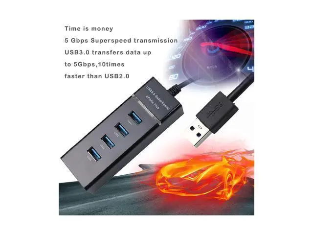 Alt view image 3 of 7 - High Speed 4 Ports USB 3.0 Hub USB Splitter Portable USB Port USB HUB for Apple Macbook Air Laptop PC Tablet High Speed eokCXOY