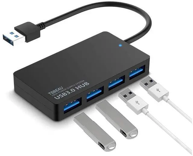 Main image of USB Hub, 4-Port USB 3.0 Hub, Ultra Slim High Speed Portable Data Hub, for MacBook Air, Mac Pro, iMac, Surface Pro, XPS, Notebook PC, Laptop, Chromebook, Win7/8 (32/64 bit), and More eokCXOY