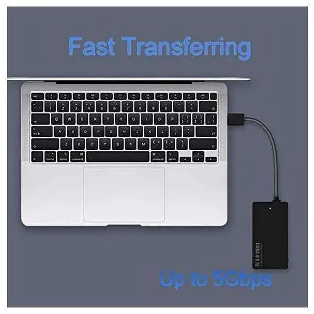 Alt view image 5 of 7 - USB Hub, 4-Port USB 3.0 Hub, Ultra Slim High Speed Portable Data Hub, for MacBook Air, Mac Pro, iMac, Surface Pro, XPS, Notebook PC, Laptop, Chromebook, Win7/8 (32/64 bit), and More eokCXOY