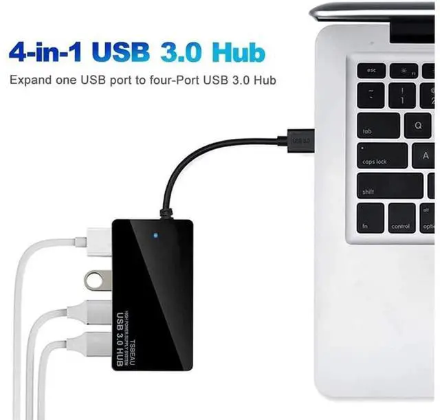 Alt view image 2 of 7 - USB Hub, 4-Port USB 3.0 Hub, Ultra Slim High Speed Portable Data Hub, for MacBook Air, Mac Pro, iMac, Surface Pro, XPS, Notebook PC, Laptop, Chromebook, Win7/8 (32/64 bit), and More eokCXOY