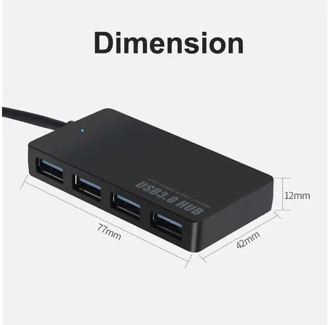 Alt view image 7 of 7 - USB Hub, 4-Port USB 3.0 Hub, Ultra Slim High Speed Portable Data Hub, for MacBook Air, Mac Pro, iMac, Surface Pro, XPS, Notebook PC, Laptop, Chromebook, Win7/8 (32/64 bit), and More eokCXOY