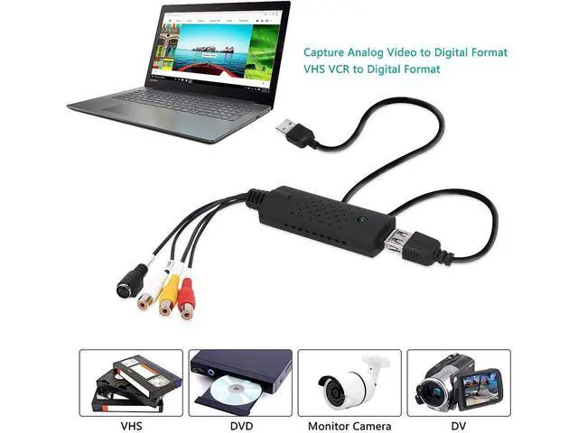 Alt view image 2 of 7 - USB 2.0 Video Adapter Audio Video Capture Card Converter, VHS/ VCR/ Hi8 to Digital DVD Grabber Adapter Support Windows 10/8/7/XP eokCXOY