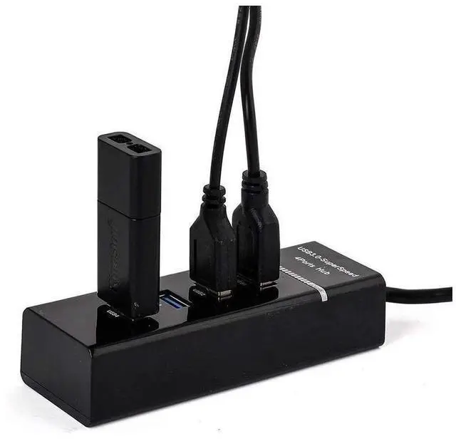 Alt view image 5 of 7 - 4 Ports USB 3.0 Hub Adapter,USB Splitter Compatible for USB Flash Driver, Laptop,Keyboard,Notebook PC,Mouse,Table,Printer,PS4,Xbox One,MacBook Air/Pro/Mini (0.98FT Extended Cable) eokCXOY