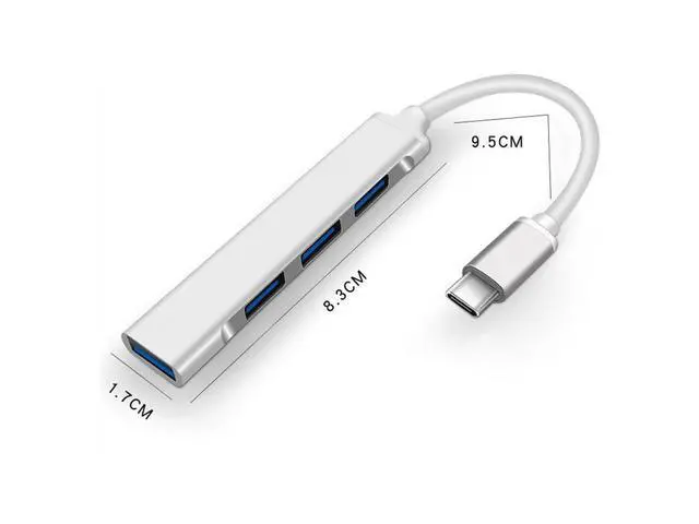 Alt view image 4 of 7 - Type-c to USB3.0 Hub Super Speed Splitter,4 Ports USB3.0 Data Hub for Laptop, PC, Computer, Mobile HDD , and More-Gray eokCXOY