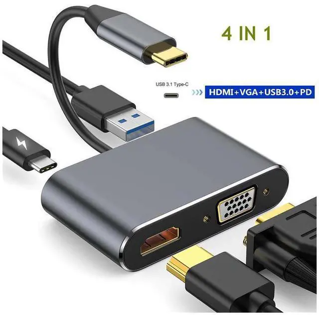 Main image of USB C HUB Type C To HDMI A VGA With 87W PD Charge Port Type C Dock Splitter For MacBook Laptop USB Type-C Converter HUB Adapter eokCXOY