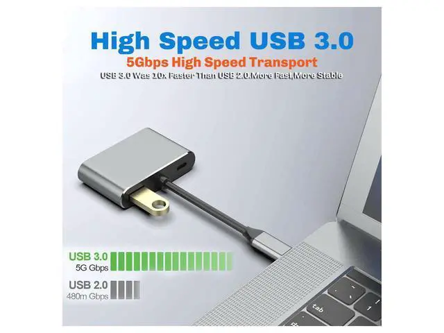 Alt view image 2 of 7 - USB C HUB Type C To HDMI A VGA With 87W PD Charge Port Type C Dock Splitter For MacBook Laptop USB Type-C Converter HUB Adapter eokCXOY
